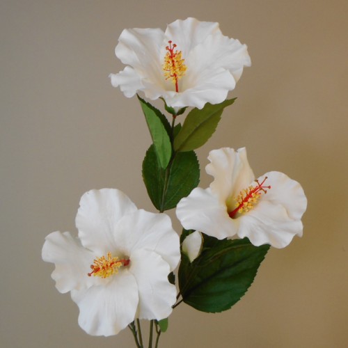 Artificial Hibiscus Spray White 81cm Artificial Flowers